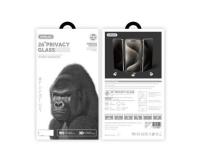 Стекло защитное антишпион SupGlass SG-12 Privacy 26°, черная рамка, для iPhone 15/16