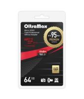 Карта памяти microSDXC 64 Гб OltraMax, Premium, Class10, UHS-I U3 95Mb/s, без адаптера