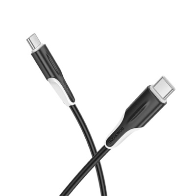 Кабель Type-C to Type-C BOROFONE BX119, 1m, круглый, ПВХ, 3.0А, PD60W, цвет: черный (1/360)