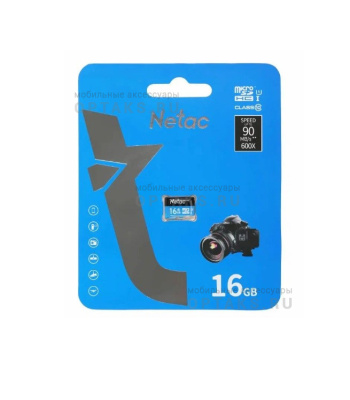 Карта памяти microSDHC 16 Гб Netac, Ultra, P500, Class10 UHS-I U3 V30 A1, 100MB/s, без адаптера